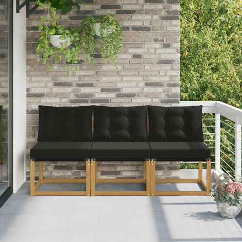 vidaXL 3 Piece Outdoor Middle Sofa