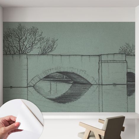 Carta da parati autoadesiva - Fotomurale adesivo - soggiorno moderno - resistente - Ponte ad arco 152x104 cm (1/5)