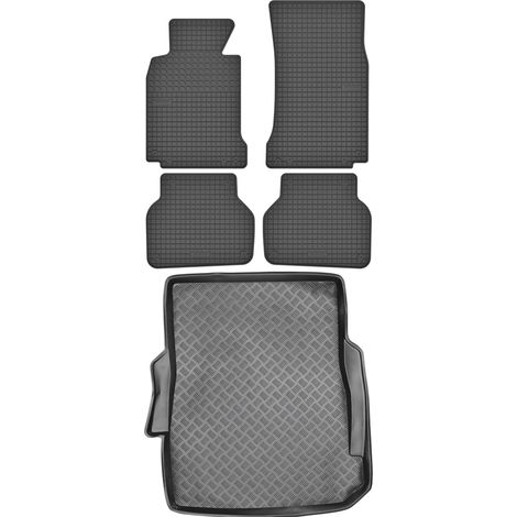 Juego de alfombrillas de goma para coche y alfombrilla para maletero para BMW Serie 5 E39 Sedán (1995-2004).