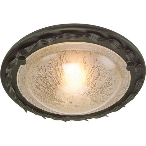 Elstead Olivia - 1 Light Flush Deckenleuchte Schwarz, Gold, E27