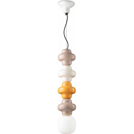 Sospensione Vintage Decò Copacabana 4 Moduli Ceramica Multicolor G-B-G E27 (1/2)