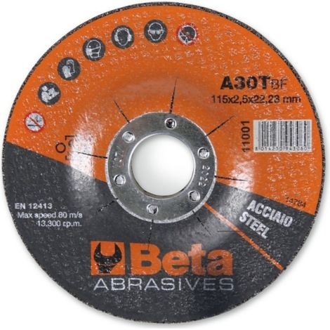 Beta 11001-a30s disco abrasivo da taglio per acciaio - 115 x 3,2 x 22,23 mm (1/4)