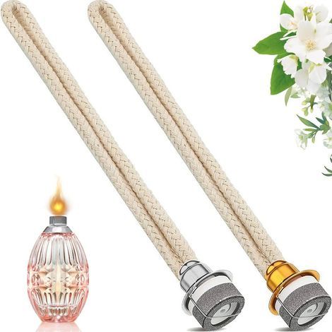Set mit 2 Öllampendochten, katalytischer Brenner, Ton und Stoff, 16 cm, für Aromatherapie (1/5)