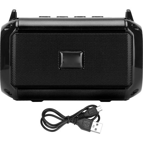 Haut-parleur Bluetooth Portable 360° avec Réduction de Bruit Stéréo et Câble de Chargement - Noir (1/5)