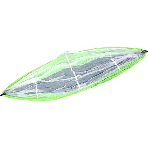 Hamac moustiquaire d'extérieur léger 260x140cm, anti-retournement, pour camping, vert jaunâtre et vert noirâtre (filet blanc) (1/5)