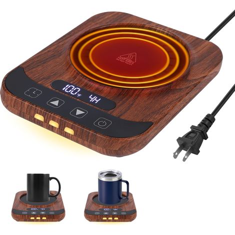 Scalda tazze da caffè per ufficio con 9 impostazioni di temperatura, spegnimento automatico, display digitale, timer intelligente e prenotazione, scalda tazze elettrico per ufficio, casa, tè (fagioli 