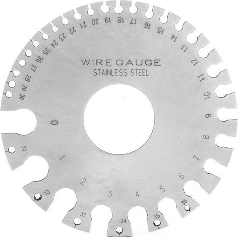 Jauge de fil d'acier inoxydable, règle de testeur de mesure double face de diamètre de fil de jauge d'épaisseur de jauge de fil AWG SWG ronde (1/5)