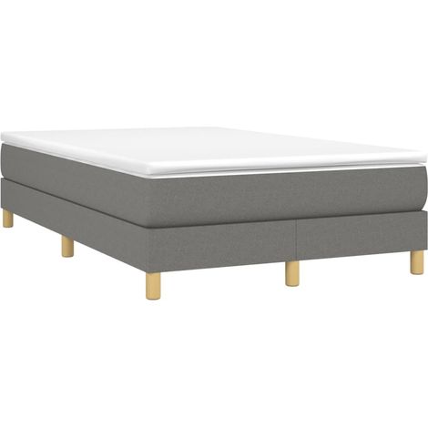 Box Spring Bed Frame Dark Grey 120x200 cm Fabric vidaXL