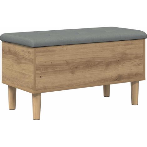 Banc de rangement avec coussin Chêne artisanal 82 x 42 x 46 cm vidaXL