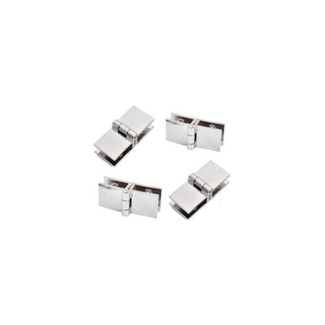 4 pièces de charnières de porte en verre à 180 degrés, charnières de porte en verre, charnières de porte en verre en alliage de zinc, faciles à installer, adaptées aux vitrines, caves à vin (1/4)