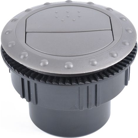 Lot de 3 bouches d'aération rondes haut de gamme de 60 mm en résine ABS, installation facile pour camping-cars, quads, bus et véhicules électriques, GRIS (1/5)