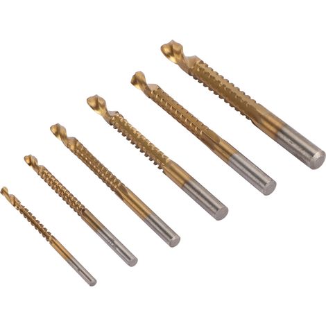 Lot de 6 meches scie spirale 3 a 8mm acier rapide taille dentelee percage bois metal plastique (1/5)