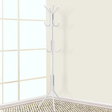 SJLERST Porte-Manteau Solide en métal avec 12 crochets, Porte-manteau design sur pied Portemanteau base trépied Dimensions 45 x 45 x 174cm (1/5)