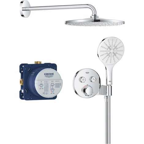 Ensemble de douche encastré - Tous les types de jets - Mitigeur thermostatique - GROHE - 34877000 - Gris (1/5)