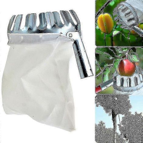 Cueille-fruits de jardin multifonction en acier inoxydable - Outil de cueillette en haute altitude pour une récolte efficace (1/3)
