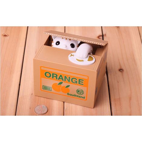 Tirelire de Chat, Tirelire Boîte Volent l'argent Automatic Boîte Monnaie Tirelire Automatique avec Son, Tirelire divertissante de Chat Qui Vole Argent, Jouets pour Enfants, Cadeau Original
