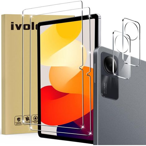 Pack de 2 Film de Protection d’écran en Verre Trempé pour Xiaomi Redmi Pad SE 11 Pouces (Pas pour Redmi Pad SE 8.7 Pouces), avec 2 pièces Caméra Arrière Protecteur, Anti Rayures, sans Bulles (1/5)