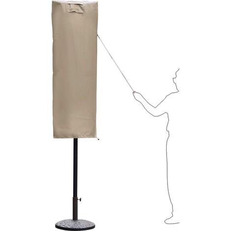 Sekey Housse de Protection pour Parasol avec Deux Hauts, Taupe