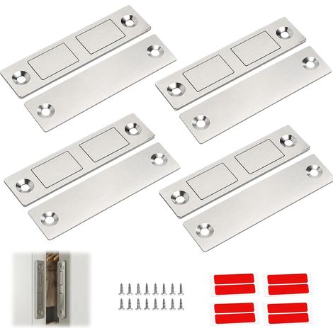 aimants ultra-fins et puissants pour portes de placard (12 kg), fermeture magnétique pour meubles et armoires, tiroirs, portes coulissantes, cuisine et salle de bain. (1/5)