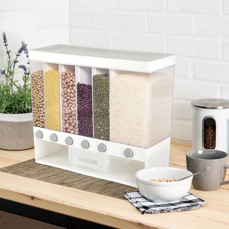 Wall mounted Cereal Dispenser Kitchen Storage with Measuring Cup