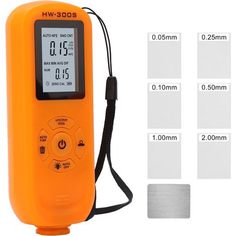Lackdickenmesser, Schichtdickenmessgerät, Digitalanzeige, 3 Stück, Orange