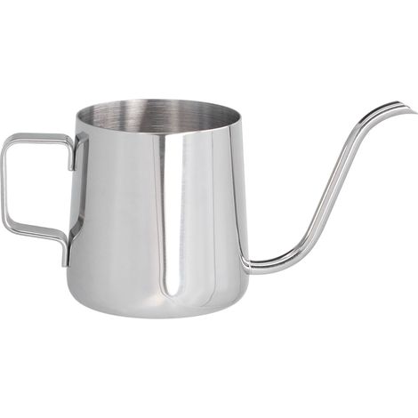 Cafetière à bec col de cygne en acier inoxydable de 350 ml avec anse suspendue, utilisable en intérieur et en extérieur. (1/5)