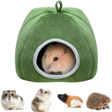Meerschweinchenbett, Meerschweinchenhaus, Schlafhöhle für Meerschweinchen, Hamster, Eichhörnchen, Chinchilla, Kaninchen und andere Kleintiere, warmes Haustierbett (Grün) (1/4)