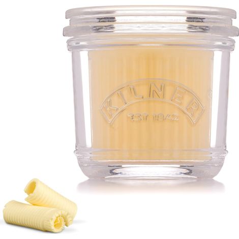Beurrier en verre Garde-beurre en verre de 200 ml avec couvercle étanche Style classique French Butter Clochette, garde le beurre frais et tartinable à température ambiante (1/5)