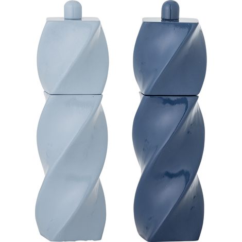 Bloomingville - Riley Salt & Pepper Mill - Blue - Rubberwood