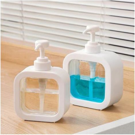 Distributeur Savon - Pompe Vide 500 ml - Salle De Bain Cuisine Shampoing Gel Douche Liquide Vaisselle - 2 Pièces (1/4)