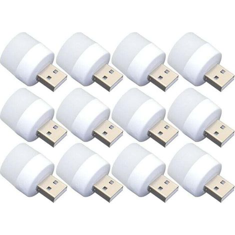 USB-Nachtlicht – 12 Glühbirnen zum Einstecken, tragbares weißes Licht für Badezimmer, Küche, Flur – ideal für Kinder