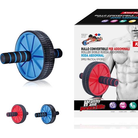 Rotella Rullo Workout Convertibile Ruote Doppie Dentate e Tappetino Per Esercizi Incluso Colore Assortito (1/3)