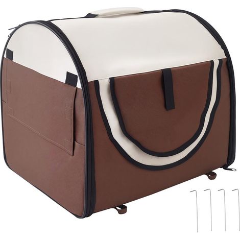 Caisse de transport pliable pour chien et chat AoSenYunZhou Box de voyage rembourré 61x46x51cm Café (1/5)