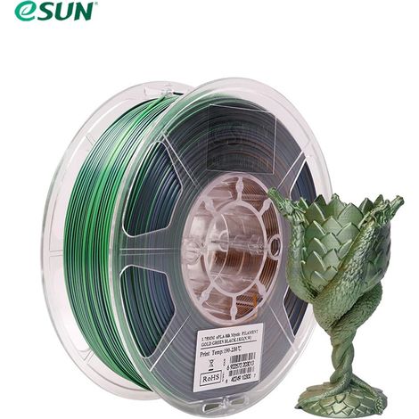 eSUN PLA-SilkMystic Filament eSUN PLA Filament 1.75mm 1000g Gold Green Black