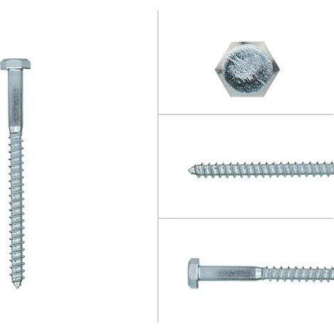 Sechskant Holzschrauben verzinkt M6 x 80 mm - Pro 200 Stück (1/3)