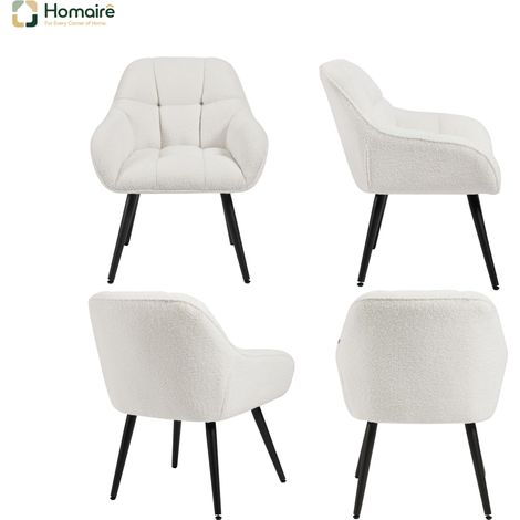 Fauteuil rond en tissu, mousse, métal en beige 52 x 53.5 x 78.5 cm HOMAIRE (1/5)