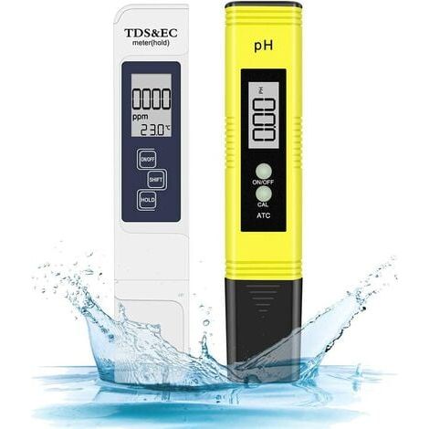 Combined digital pH and TDS tester, 0.05 pH tester with high reading accuracy +/- 2% TDS tester, water quality tester for drinking water / swimming pool / aquarium / pools (Bla) (1/5)