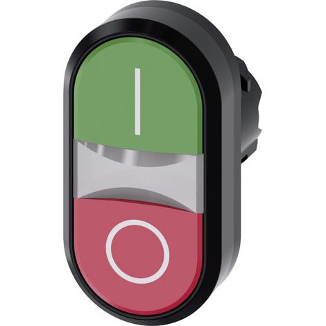 Siemens 3SU10013AB420AK0 3SU1001-3AB42-0AK0 Bouton-poussoir à double touche collerette plastique bouton noir, vert, rou