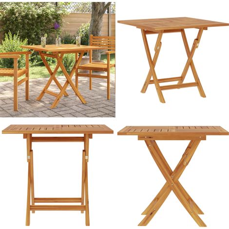 Table pliable de jardin 85x85x76 cm Bois de teck solide - Table De Jardin - Table Pliante - Table En Teck - Mobilier De Jardin - Meubles De Jardin - Home & Living