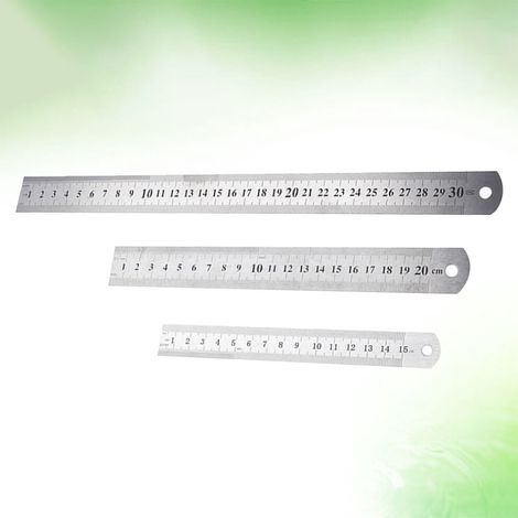HEMOTON 3-teiliges Stahllineal-Set mit Zoll- und Zentimeter-Einteilung, Bürobedarf.