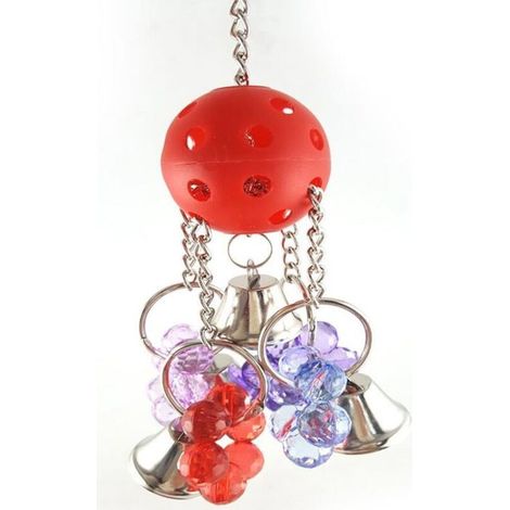 Jouets pour oiseaux, jouets à mâcher, boule suspendue, cloche, perroquet, ara, gris d\'Afrique, accessoires pour cage à perroquet
