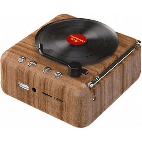 Tourne-disque vinyle rétro avec Bluetooth 5.0, USB, carte TF et clé USB - Haut-parleur portable vintage, lecteur de disques 33/45 tours (1/5)
