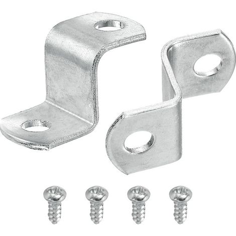 Lot de 20 clips décalés de 1,27 cm pour toile Clips de montage en forme de Z avec 2 trous de montage avec vis Argenté