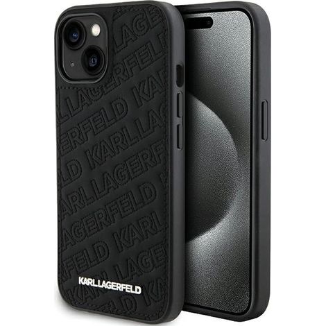 Karl Lagerfeld KLHCP15MPQKPMK iPhone 15 Plus / 14 Plus 6,7 Zoll schwarze Hartschalen-Schutzhülle mit gestepptem K-Muster (1/5)