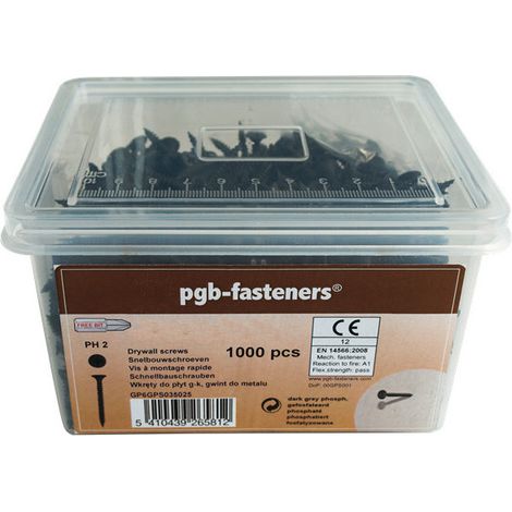 Seau de 1000 Vis pour plaque de plâtre 3.5X25 Acier phosphate - 1 pièce (1/2)