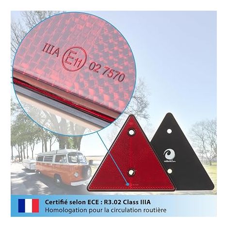 valonic Réflecteur triangulaire - 15cm - réflecteur pour remorque - rouge - catadioptre remorque (1/4)