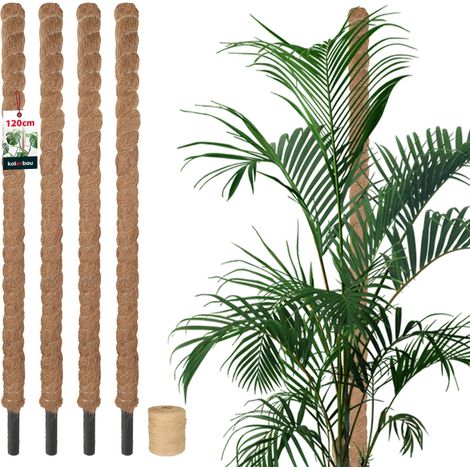 KOTARBAU® 3 pcs Tuteur Plante - Tuteur Coco - ⌀ 3.2 x 120 cm - Fibre de Coco - Tuteurs pour Monstera - Marron - pour Plantes Grimpantes (1/5)