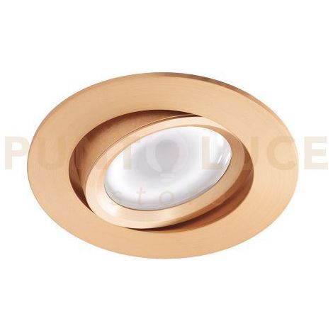 GFA133 FARETTO DA INCASSO IN ALLUMINIO ATTACCO GU10 ORO SPAZZOLATO TONDO D.8,5CM