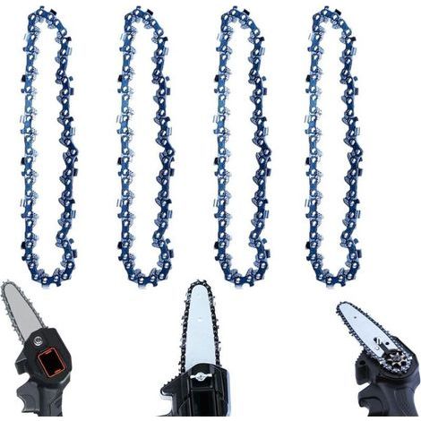 4 pièces tronçonneuse chaîne 6 pouces, pièces de rechange tronçonneuse à batterie chaîne tronçonneuse électrique pour mini tronçonneuse à batterie à main 6 pouces, chaînes universelles (1/5)
