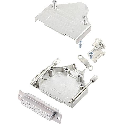 encitech MHDM-25-DBS-W-K 6355-8005-13 Kit embase SUB-D femelle 180 ° Nombre de pôles: 25 fût à soude